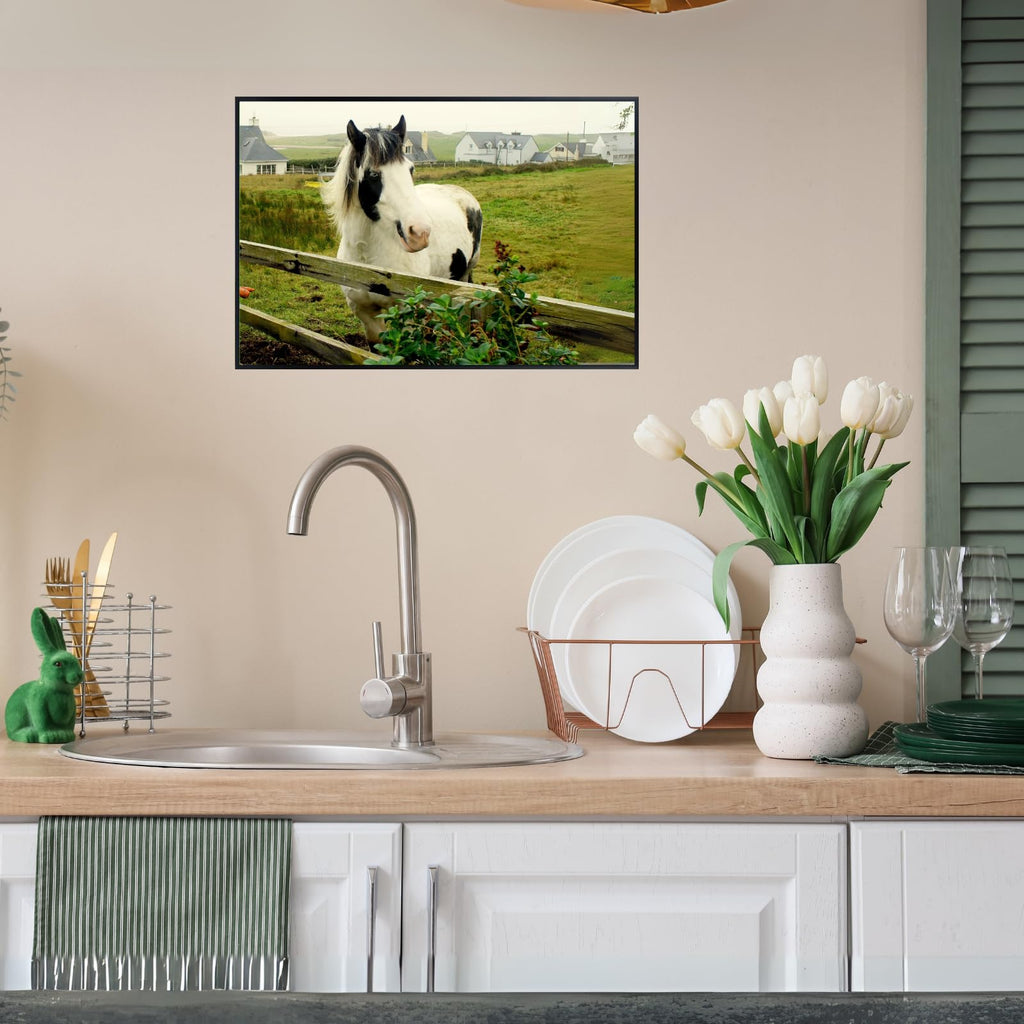 White Horse Poster – Elegant Wildlife Wall Art Print for Bedroom, Living Room, Office, Home or Study Décor
