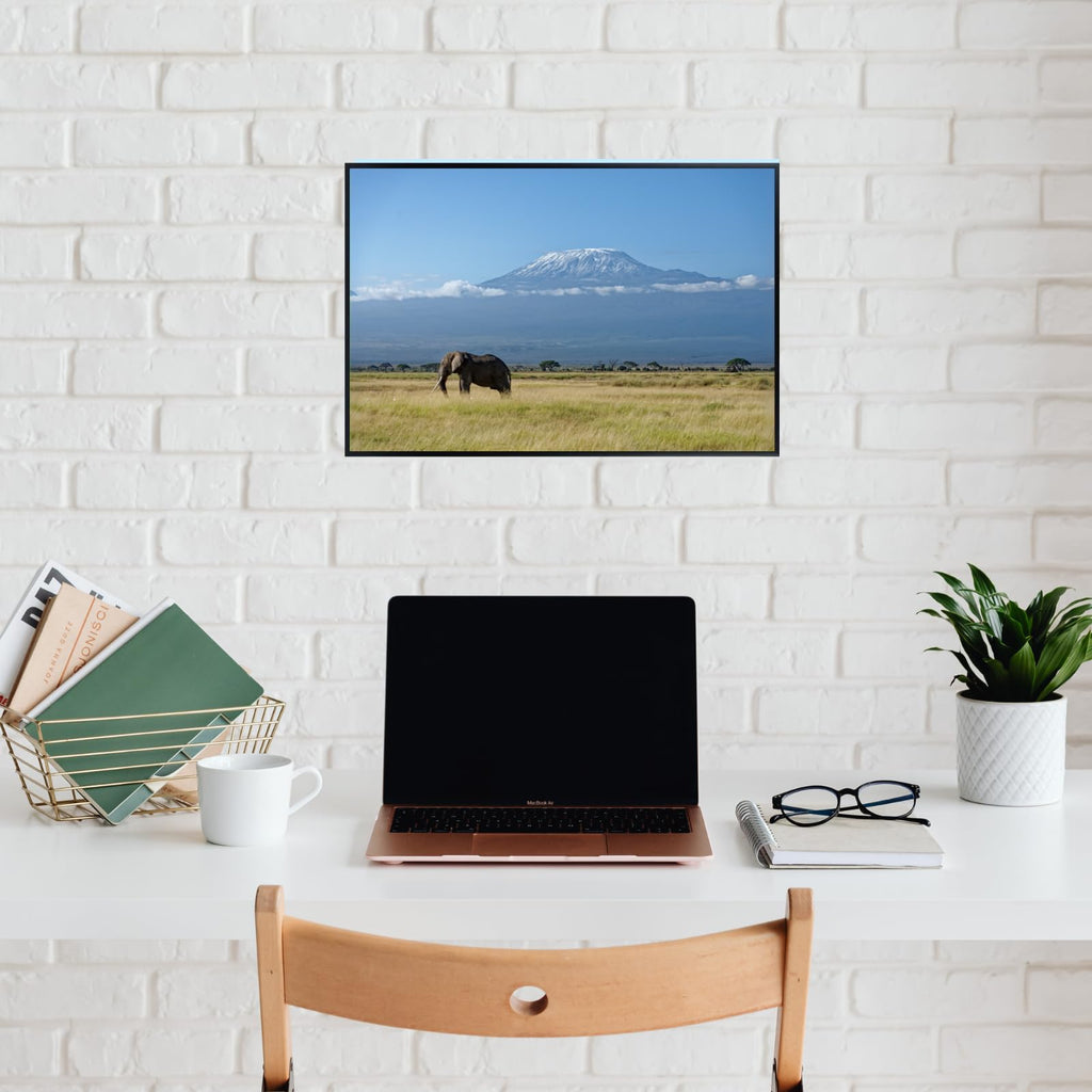 Alone Elephant Artwork Poster – Nature Wildlife Wall Print for Bedroom, Living Room, or Office Décor