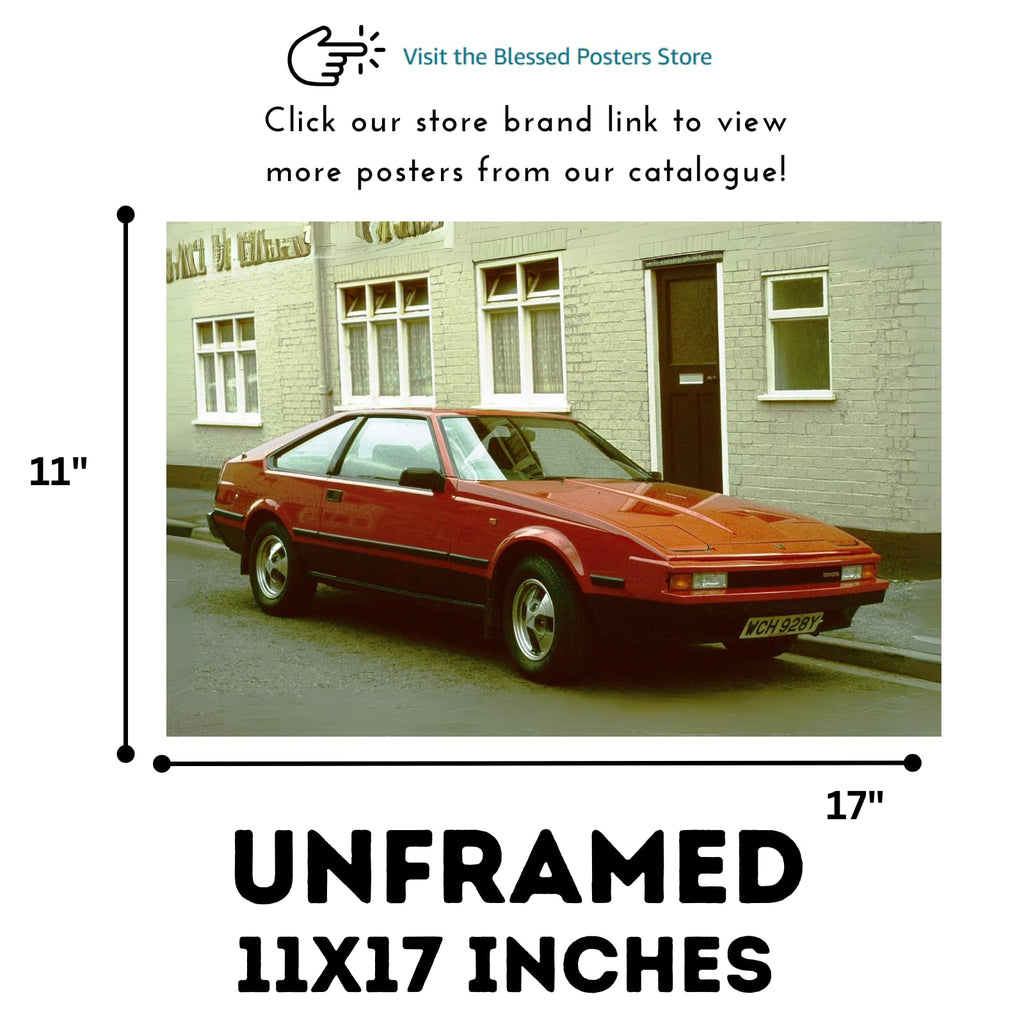 Blessed Posters Toyota Supra MK4 A80 Wall Art – JDM Car Racing Poster for Garage, Bedroom, or Living Room – Classic Japanese Sports Car Print – Modern Automotive Decor Gift