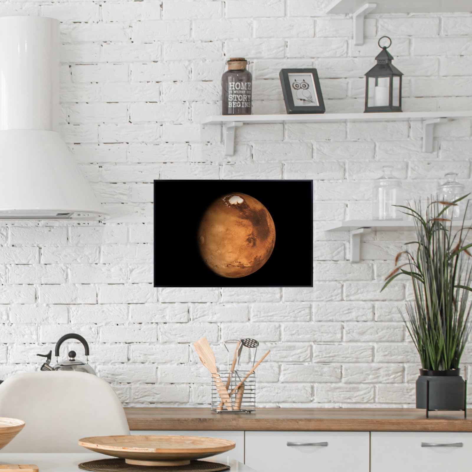 Blessed Posters Planet Mars Poster – Night Sky Wall Art Print for Home Bedroom Office Decor – Space Astronomy Artwork