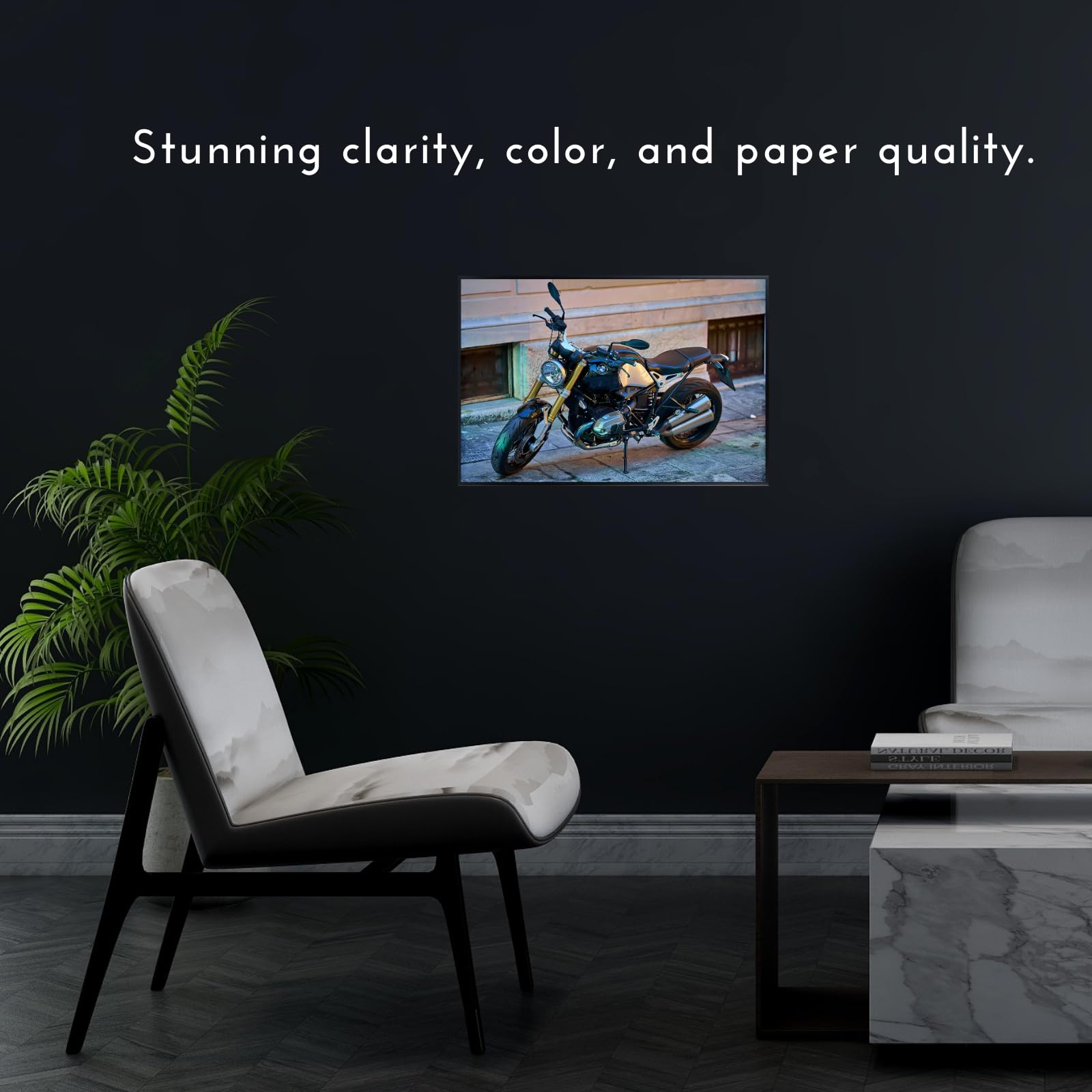 BMW R nineT Motorbike Poster - Motorcycle Wall Art Deocr for Garage, Living Room or Man Cave
