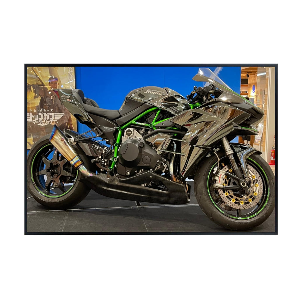 Kawasaki Ninja H2 H2R Motorcycle Poster – Sports Bike Wall Art Print for Garage, Office, or Bedroom Decor