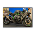 Kawasaki Ninja H2 H2R Motorcycle Poster – Sports Bike Wall Art Print for Garage, Office, or Bedroom Decor