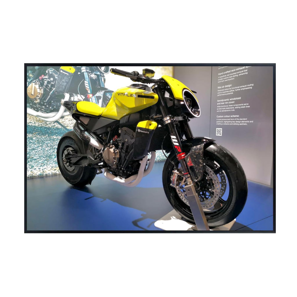 Husqvarna Vitpilen Motorcycle Poster - Cafe Racer Sportbike Wall Decor for Garage, Living Room or Office