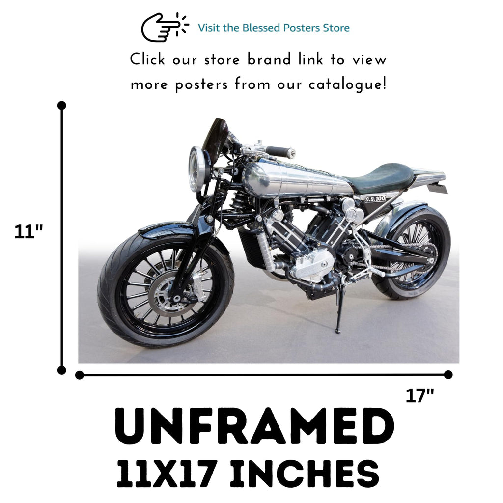 Brough Superior SS100 Poster - Classic Bike Decor for Garage or Office, or Man Cave
