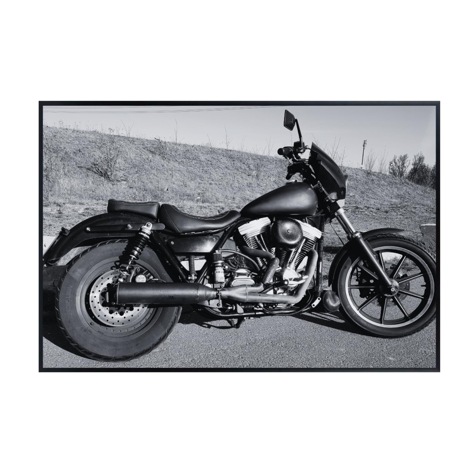 FX Superglide Motorcycle Poster - Power Cruiser Wall Deco for Office, Living Room or Man Cave