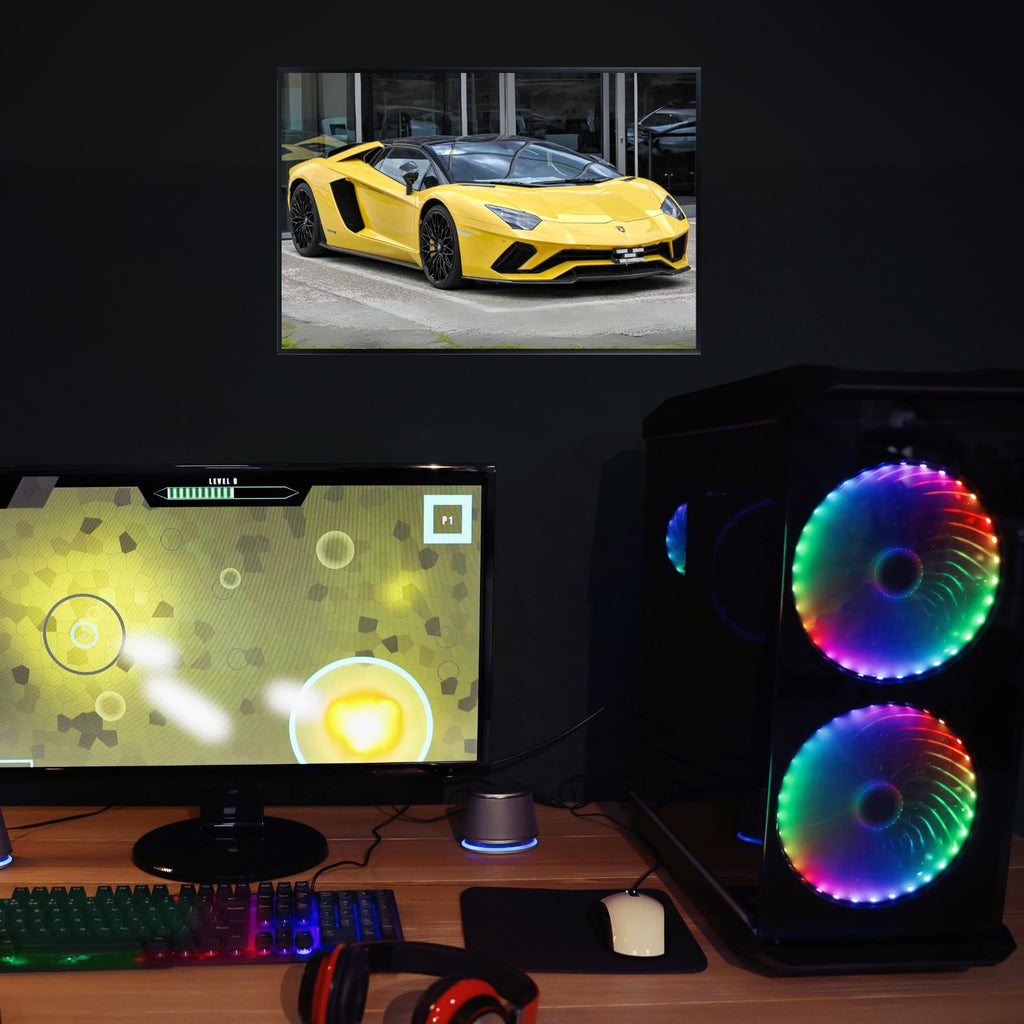 Blessed Posters Lamborghini Aventador Poster – Exotic Luxury Hypercar Wall Art Print for Garage Office Bedroom Living Room Décor – Automotive Gift