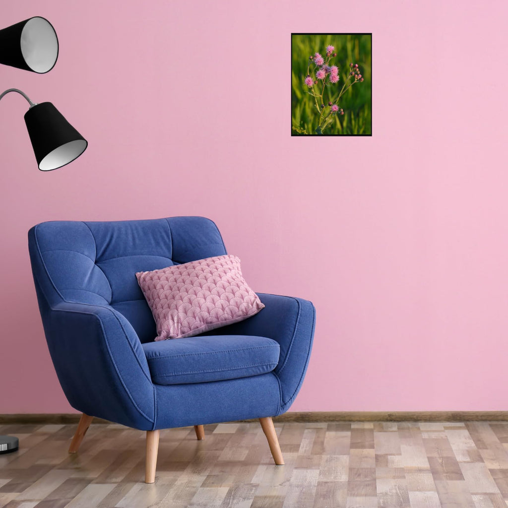 Pink Thistle Wall Art Poster – Botanical Flower Home Decor, Nature Print for Living Room, Bedroom, Office