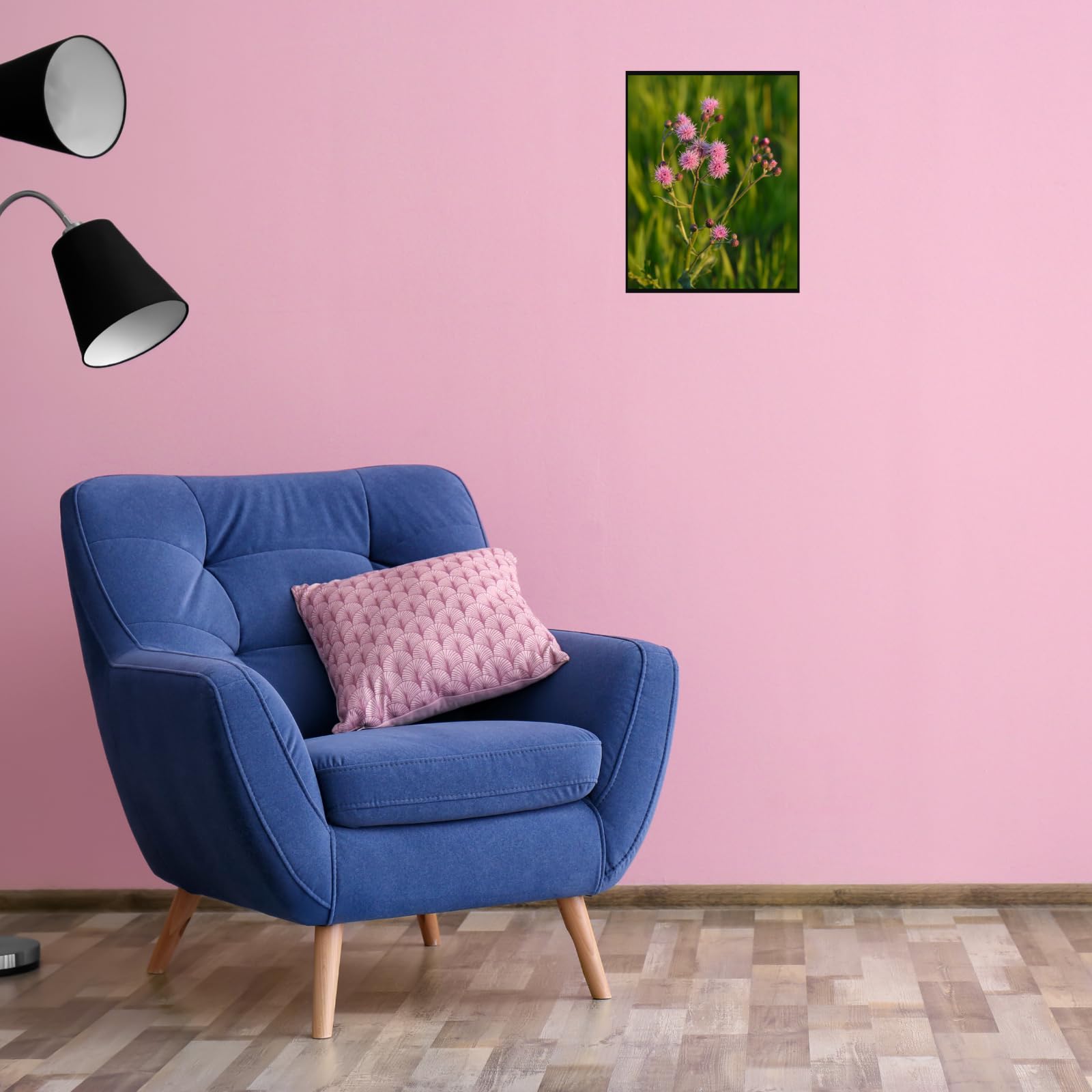 Pink Thistle Wall Art Poster – Botanical Flower Home Decor, Nature Print for Living Room, Bedroom, Office