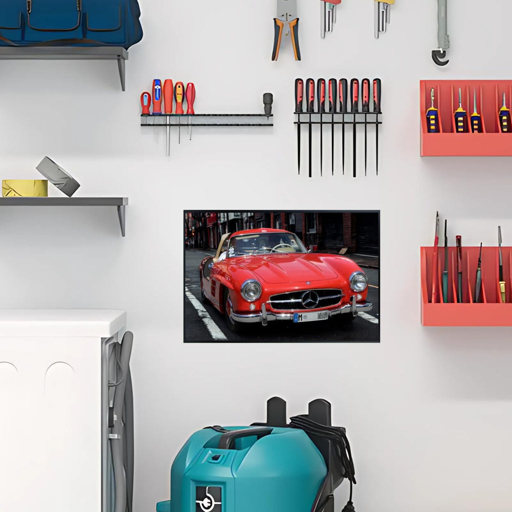 Blessed Posters Mercedes-Benz 300SL Gullwing Poster – Classic Sports Car Wall Art Print – Luxury Automotive Poster for Garage Office Bedroom Living Room