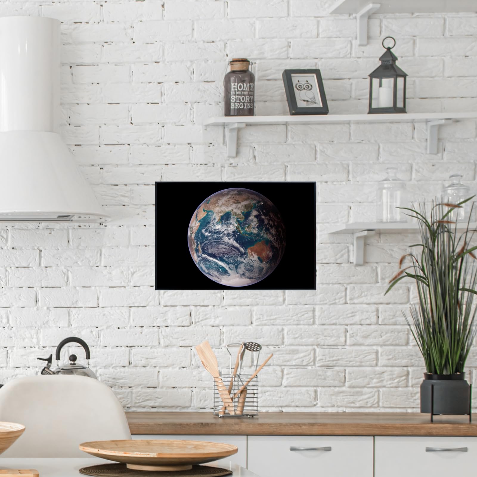 Blessed Posters Blue Marble Eastern Hemisphere Poster – Earth from Space Wall Art Print for Home Office Bedroom Decor – Astronomy Photography Planet Artwork
