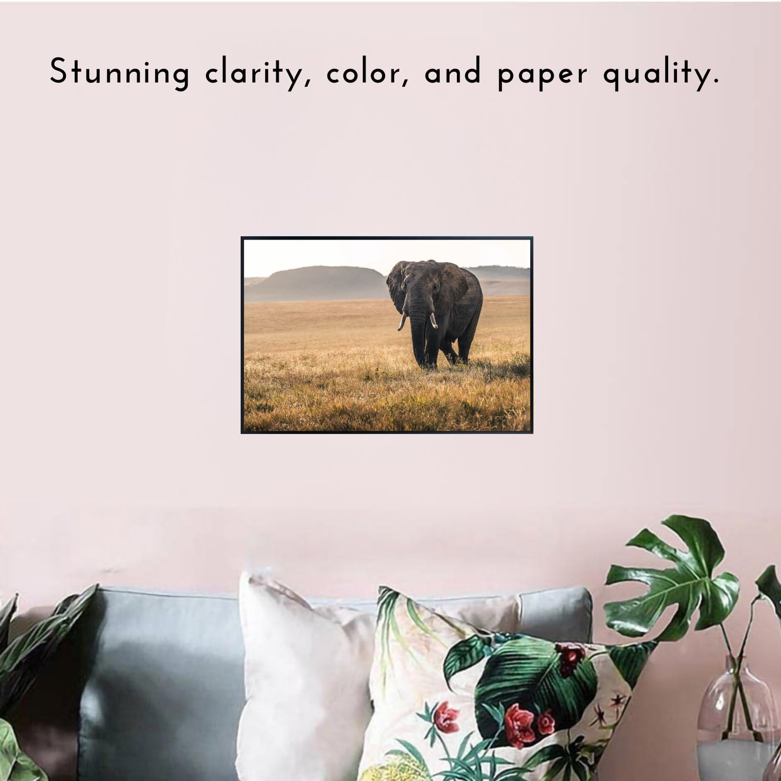 National Park Elephant Wall Art – Wildlife Poster Print for Home, Bedroom, Living Room, or Office Décor