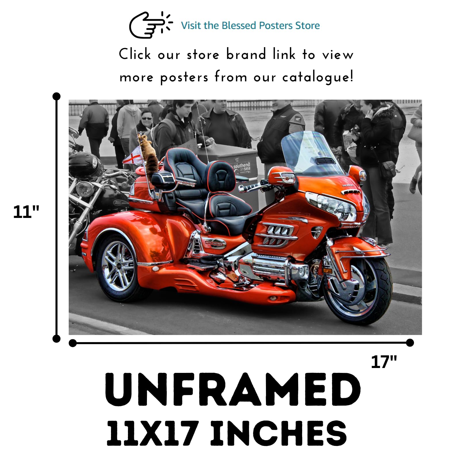Gold Wing Poster | Touring Motorcycle Wall Art for Garage, Office, or Home