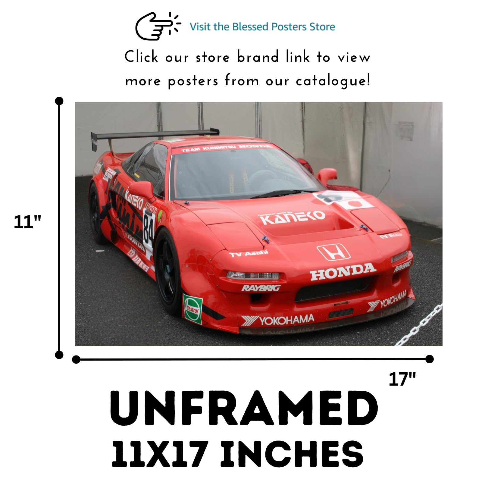 Blessed Posters NSX NA1 Poster – Legendary JDM Performance Car Wall Art for Garage Bedroom Office Living Room Auto Decor