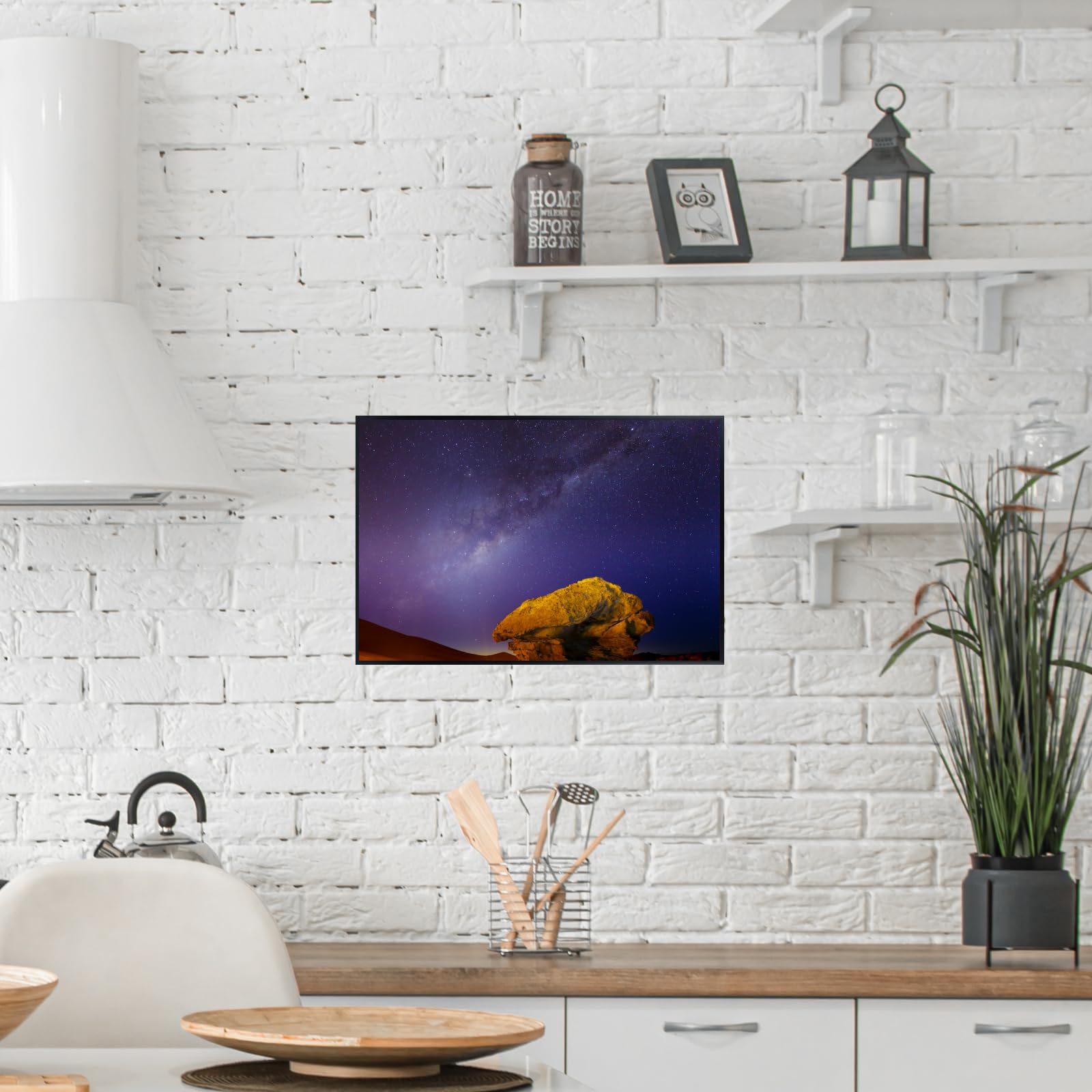 Blessed Posters Milky Way Poster – Galaxy Night Sky Wall Art for Bedroom Living Room Office or Home Decor – Space Astronomy Photography Print