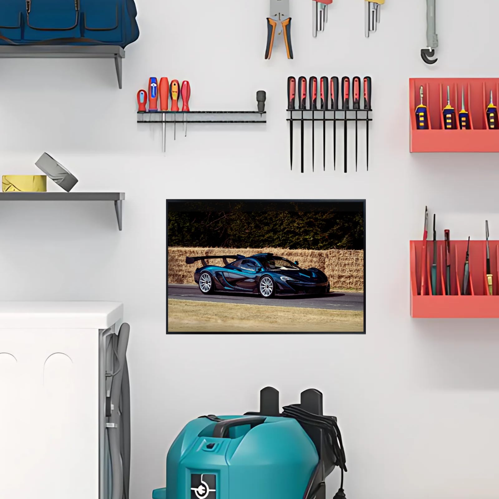 Blessed Posters McLaren P1 Poster – Exotic Hypercar Wall Art Print for Garage Office Bedroom Living Room Décor – Luxury Car Gift