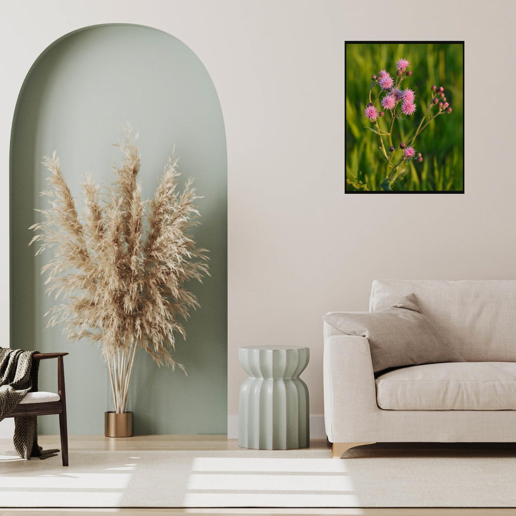 Pink Thistle Wall Art Poster – Botanical Flower Home Decor, Nature Print for Living Room, Bedroom, Office
