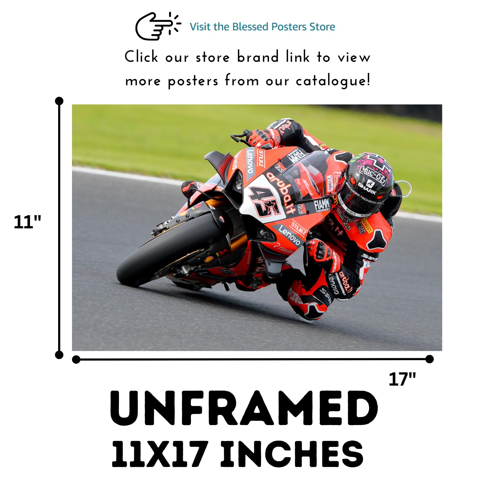 Ducati Panigale V4 Motorcycle Poster – Superbike Wall Deco for Garage, Office, or Man Cave