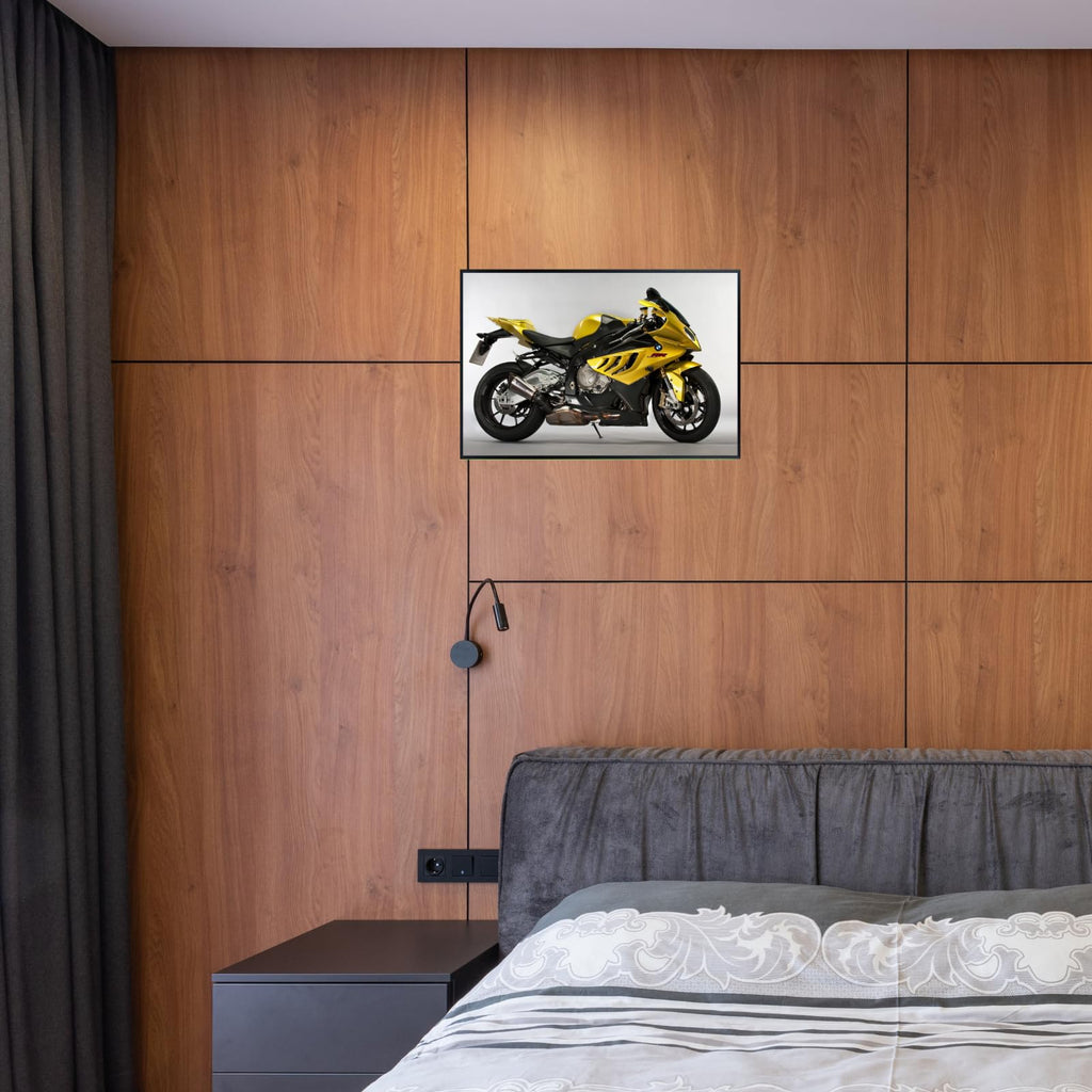 BMW S1000RR Motorcycle Wall Art Poster – Modern Motorbike Decor for Garage, Office, or Living Room