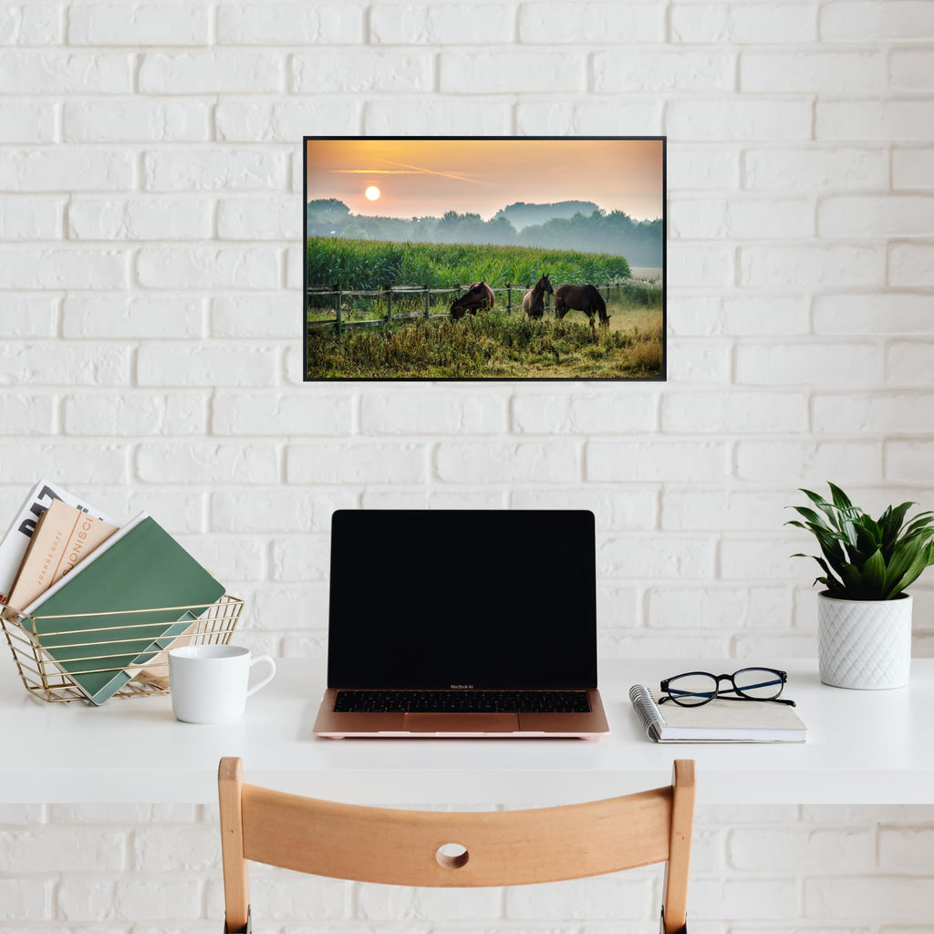 Majestic Umland Horses Poster – Scenic Wildlife Wall Art for Study, Office, Bedroom, or Home Décor