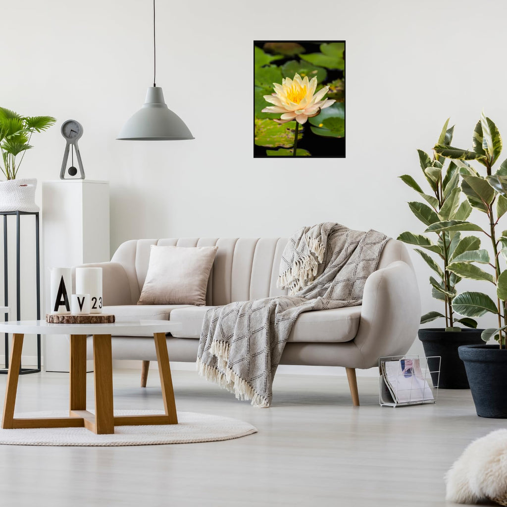 Yellow Water Lily Wall Art Poster – Botanical Flower Print for Home Decor, Nature Artwork for Living Room, Bedroom, Office