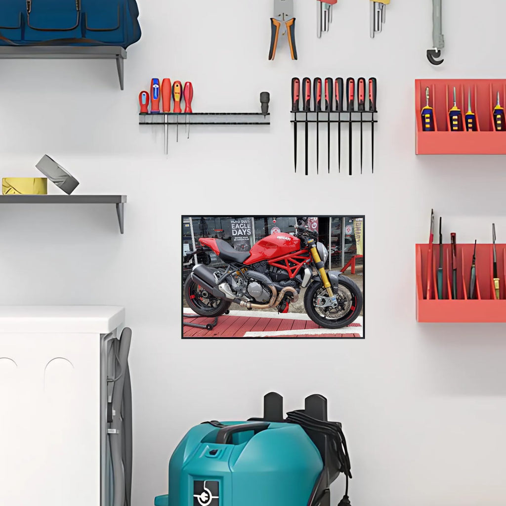 Ducati Monster Motorcycle Poster - Street Bike Wall Art Print for Garage, Office, Man Cave Decor