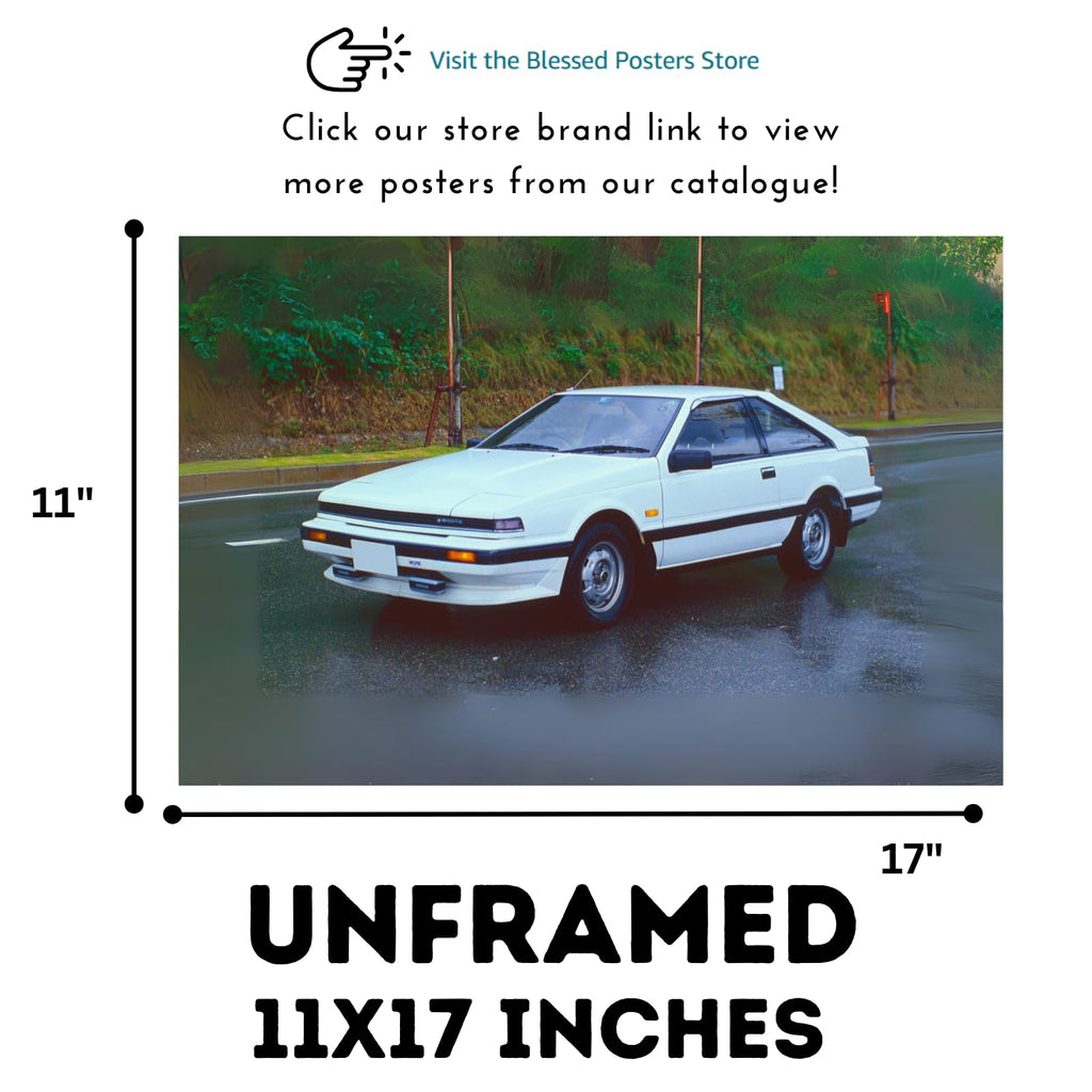 Blessed Posters Nissan Silvia S13 S14 Poster – Classic JDM Drift Car Wall Art for Garage Bedroom Office Living Space Retro Japanese Tuner Décor