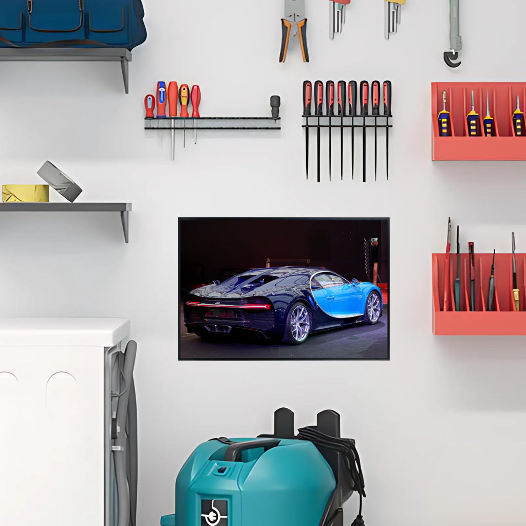 Blessed Posters Bugatti Chiron Poster – Exotic Supercar Wall Art Print, Hypercar Artwork for Garage, Office, and Bedroom Decor