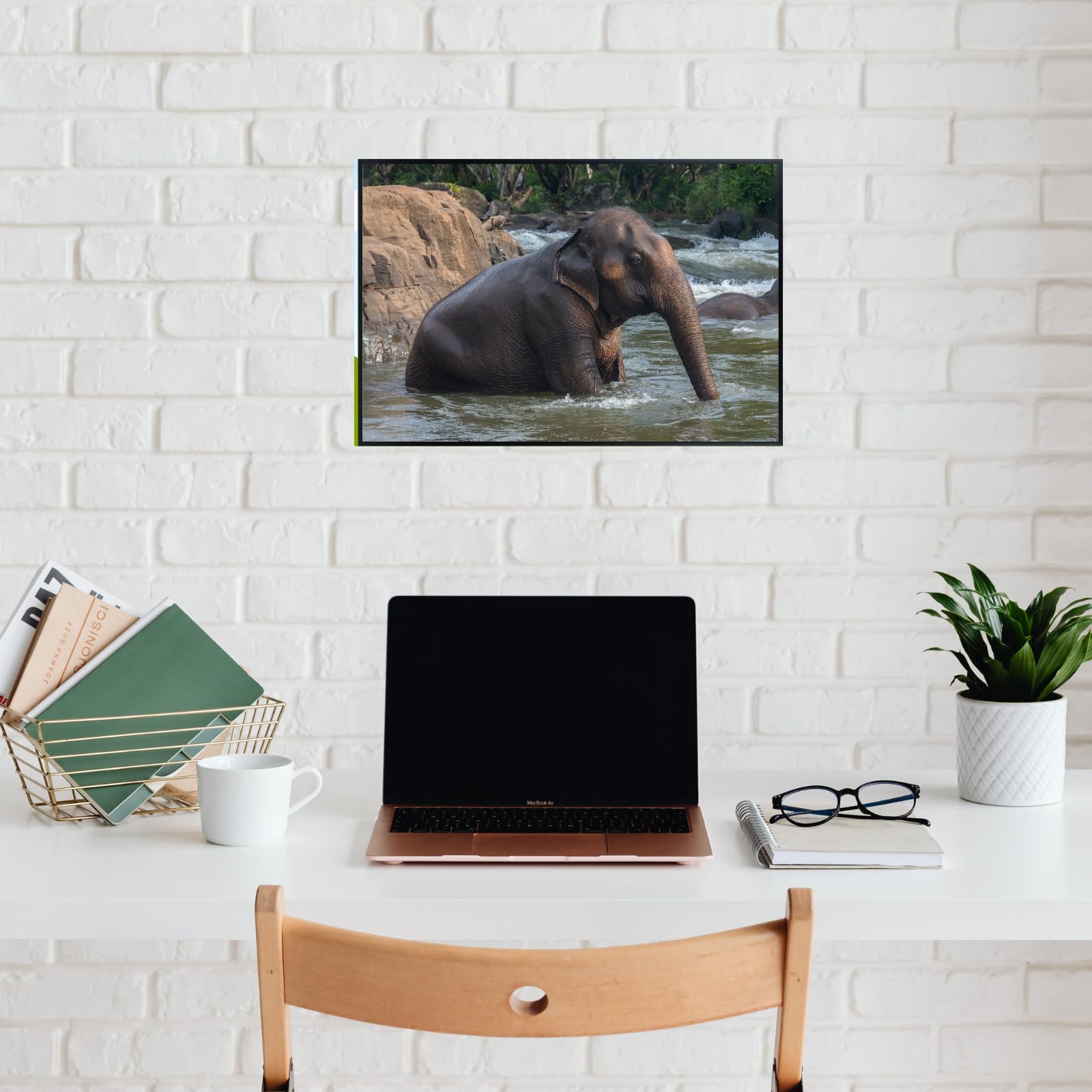 Asian Elephant Poster Wall Art Print – Wildlife Animal Decor for Living Room, Bedroom, or Office