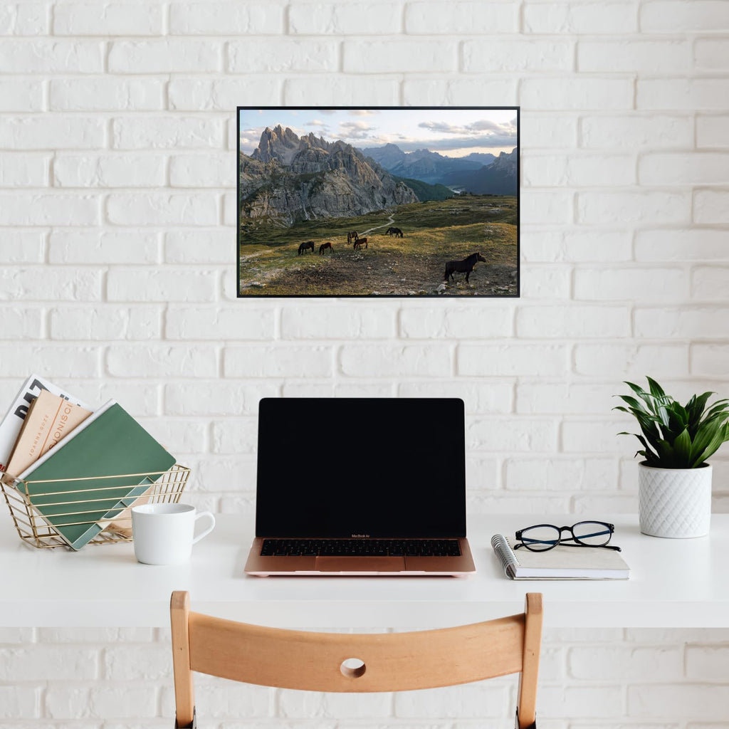 Cime Horses Poster – Nature Wildlife Wall Art Print for Living Room, Bedroom, Office, or Home Decor