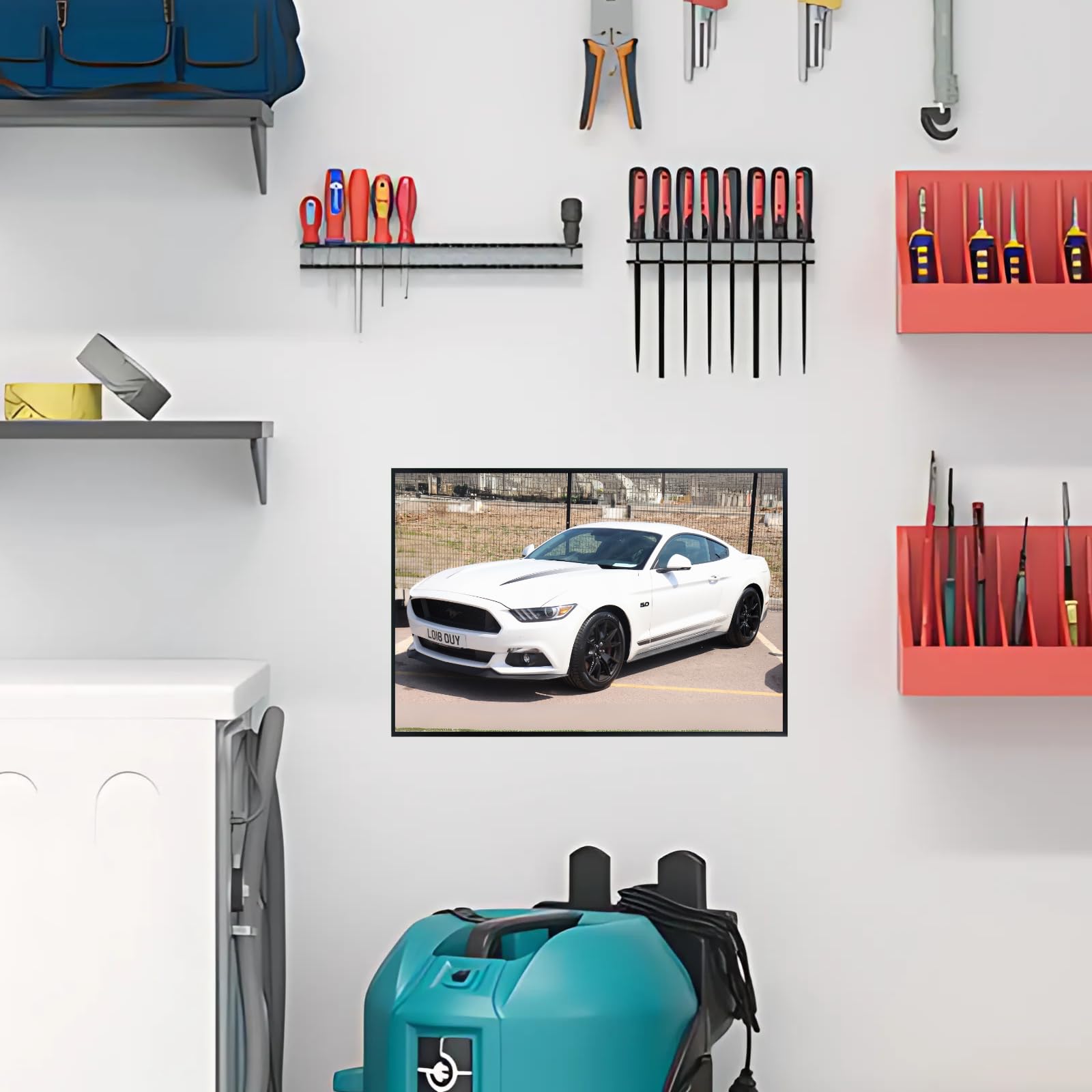 Blessed Posters Ford Mustang Wall Poster – Vintage Muscle Car Artwork for Home Garage Office Bedroom – Timeless Automotive Décor