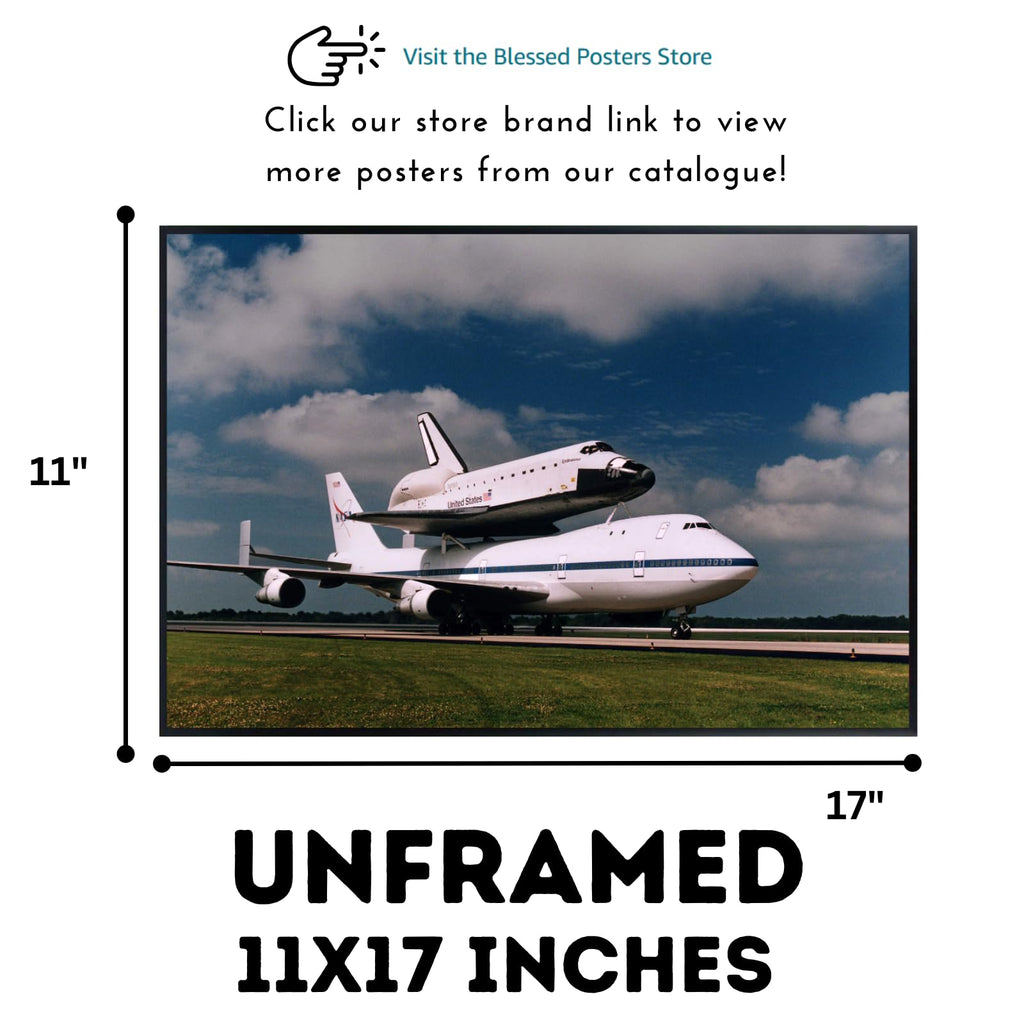 Blessed Posters Space Shuttle Transit Poster – Galaxy Wall Art Print for Home Office Bedroom Decor – Space Photography Artwork