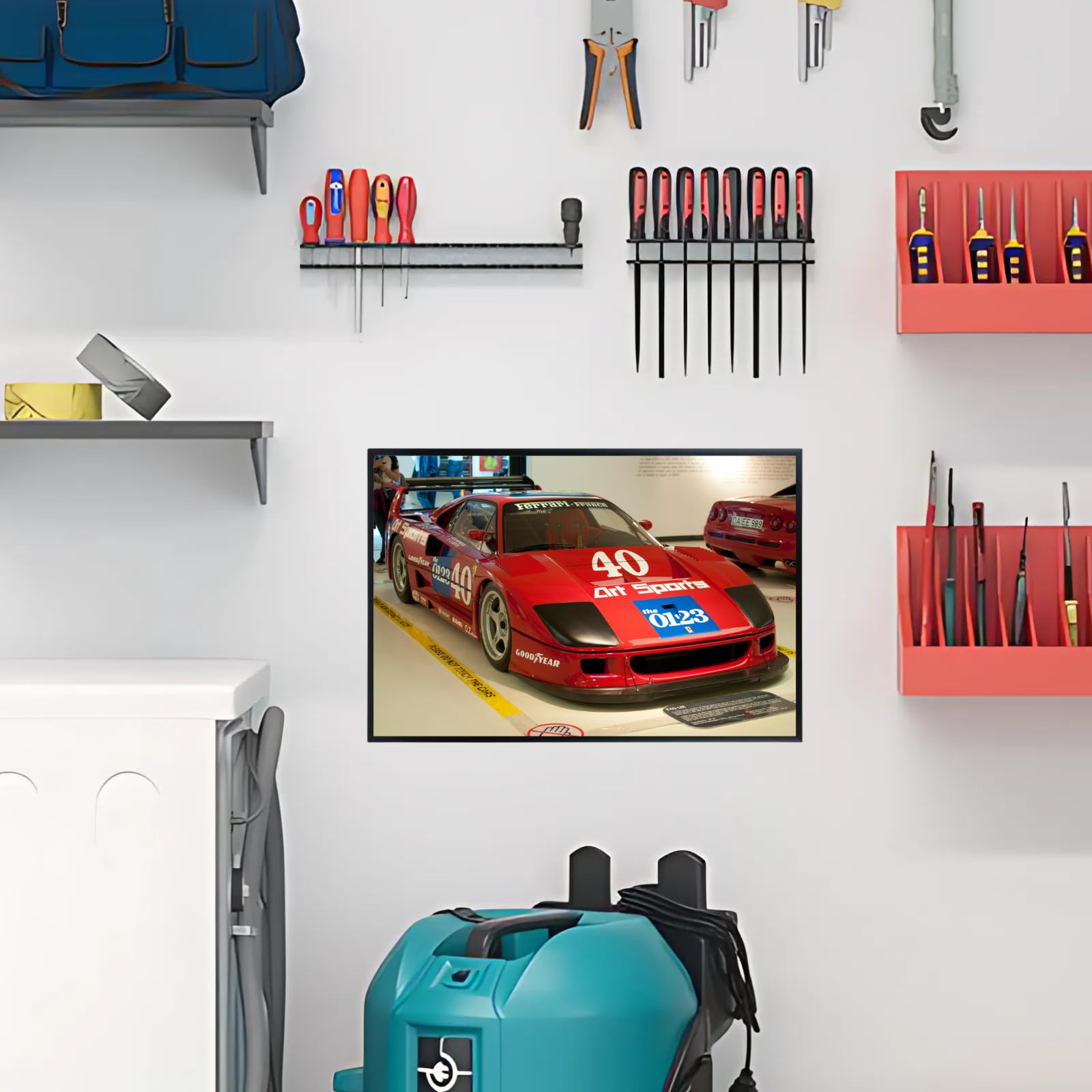 Blessed Posters Ferrari F40 Poster Luxury Classic Hypercar Wall Art Print for Living Room Bedroom Office Garage Décor