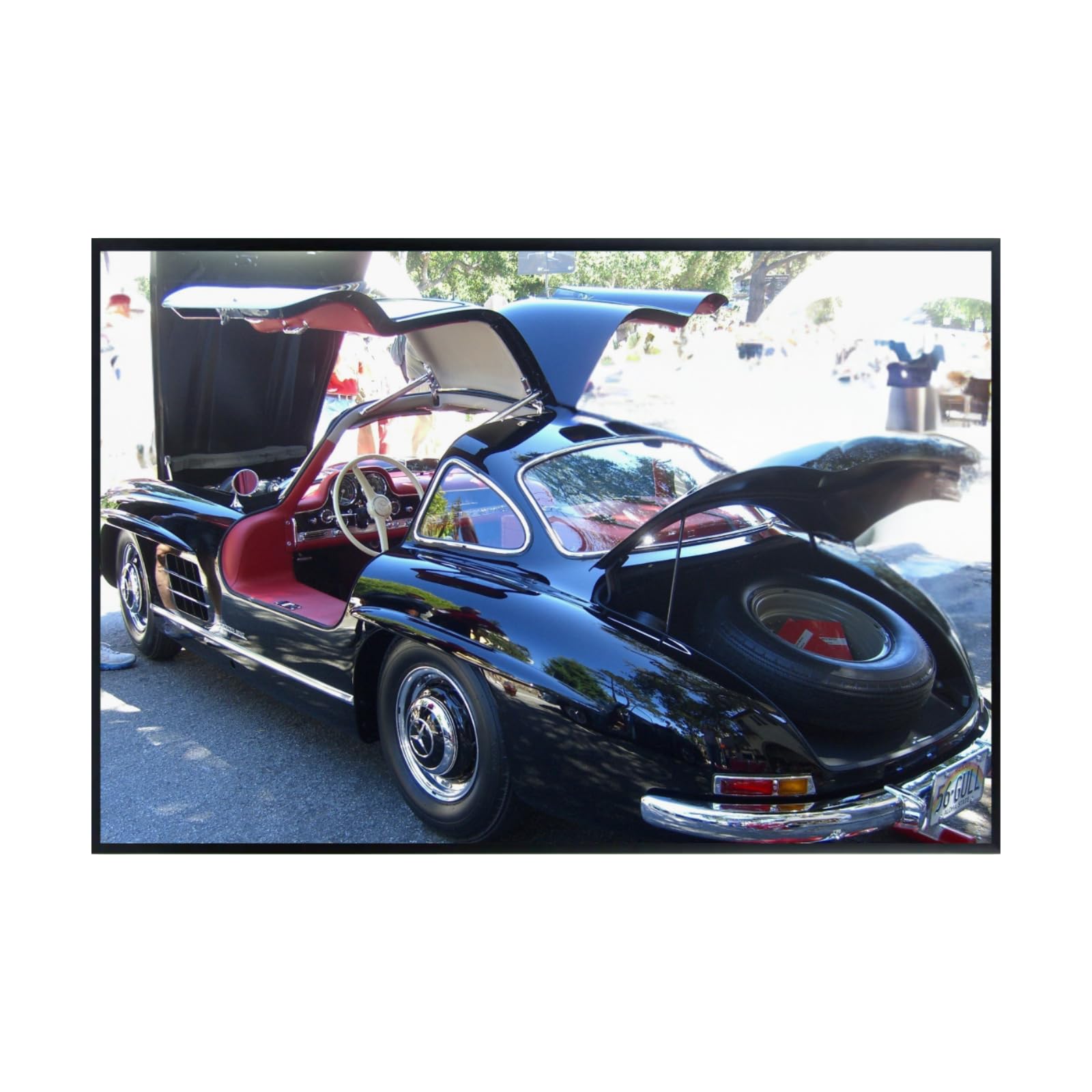 Blessed Posters Mercedes-Benz 300SL Gullwing Poster – Classic German Sports Car Wall Art Print for Garage, Office, or Home Automotive Decor
