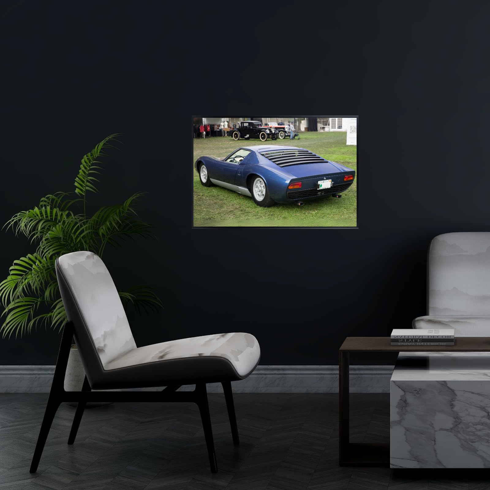 Blessed Posters Lamborghini Miura Poster – Classic Hypercar Wall Art Print, Vintage Supercar Automotive Artwork for Garage, Bedroom, or Living Room Decor