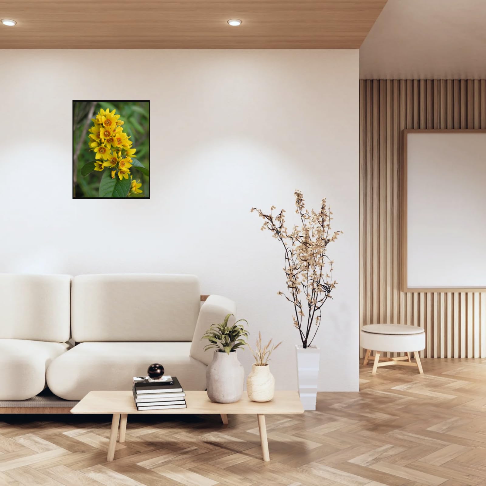 Lysimachia Vulgaris Botanical Poster – Garden Loosestrife Flower Wall Art for Home Decor, Nature Illustration Art Print