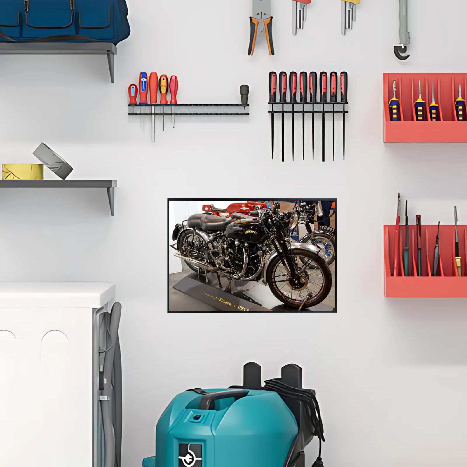 Vincent Black Shadow Motorcycle Poster – Vintage Bike Wall Art Print for Garage, Office, or Bedroom Decor