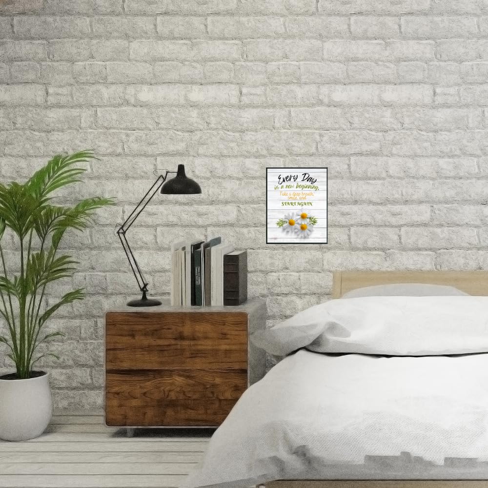 Every Day is a New Beginning Wall Art Print - Positive Affirmation Poster - Inspirational Quote Decor for Bedroom Living Room Office - Motivational Gifts for Women