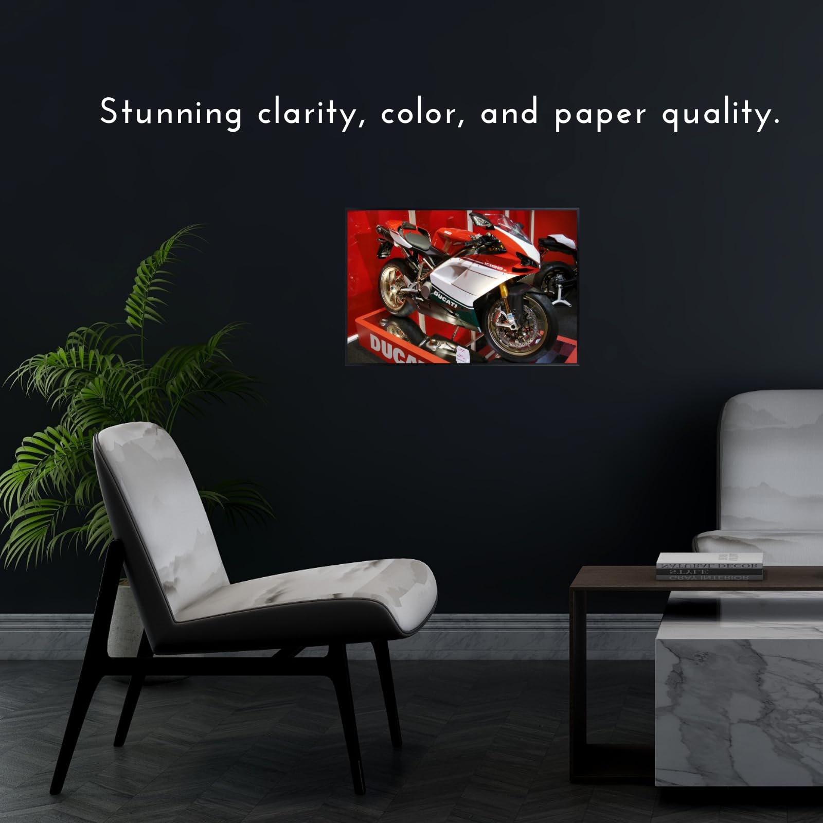 Ducati 1098 S Tricolore Poster - Sport Motorcycle Wall Deco for Garage, Living Room or Man Cave
