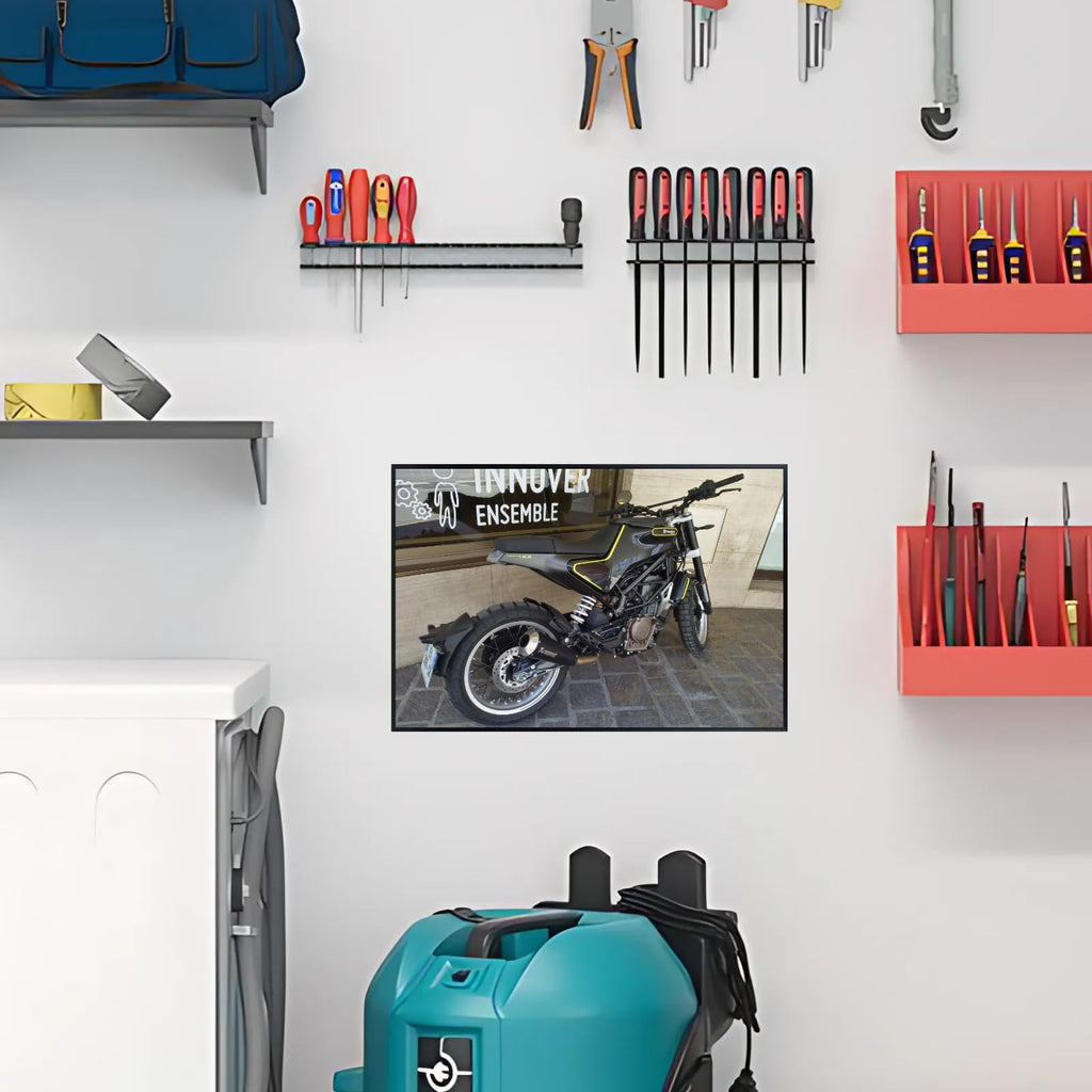 Husqvarna Svartpilen Motorcycle Poster - Cafe Racer Sportbike Wall Art for Garage Living Room or Man Cave
