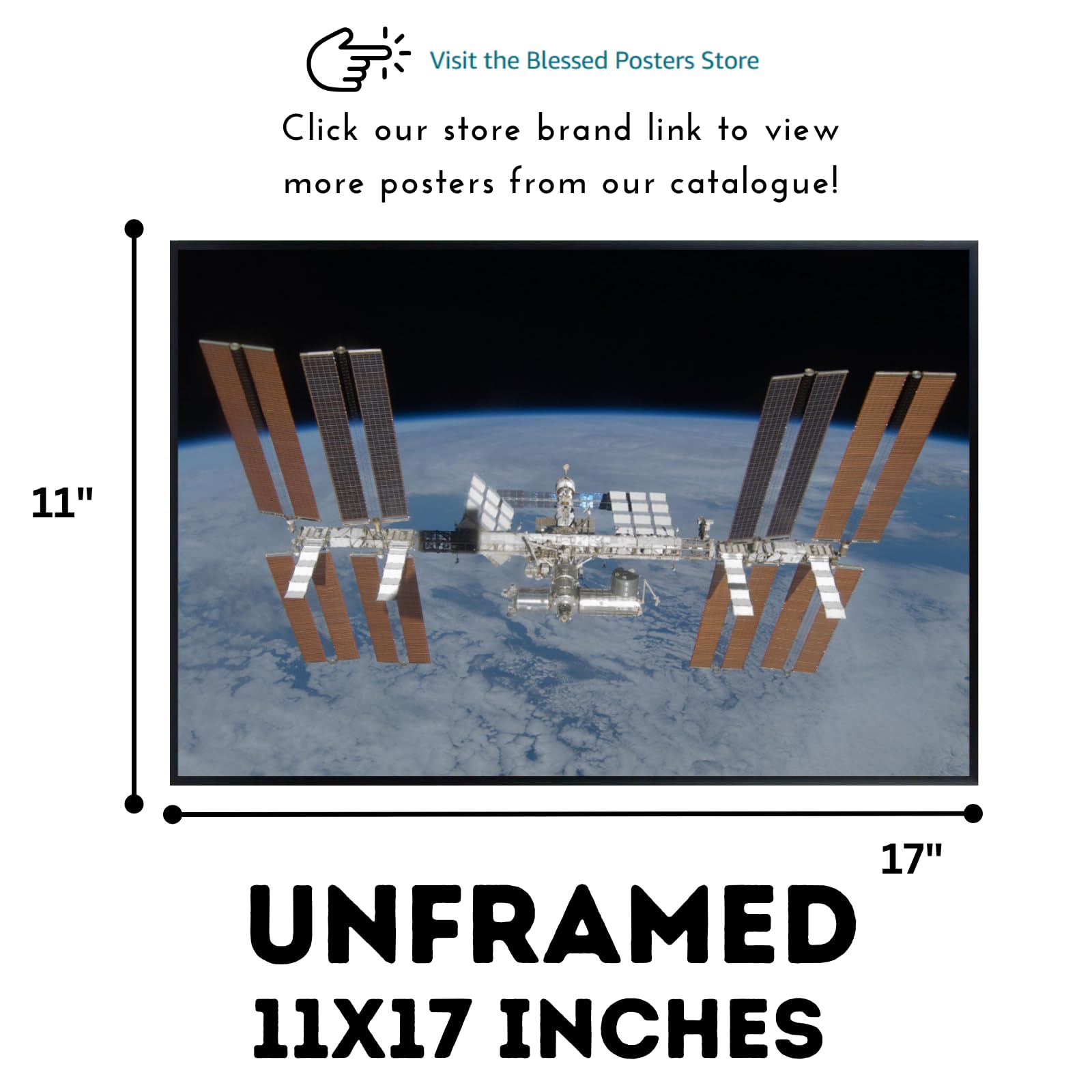 Blessed Posters International Space Station Poster – Galaxy Wall Art Print for Home Office Bedroom Decor – Space Photography Artwork