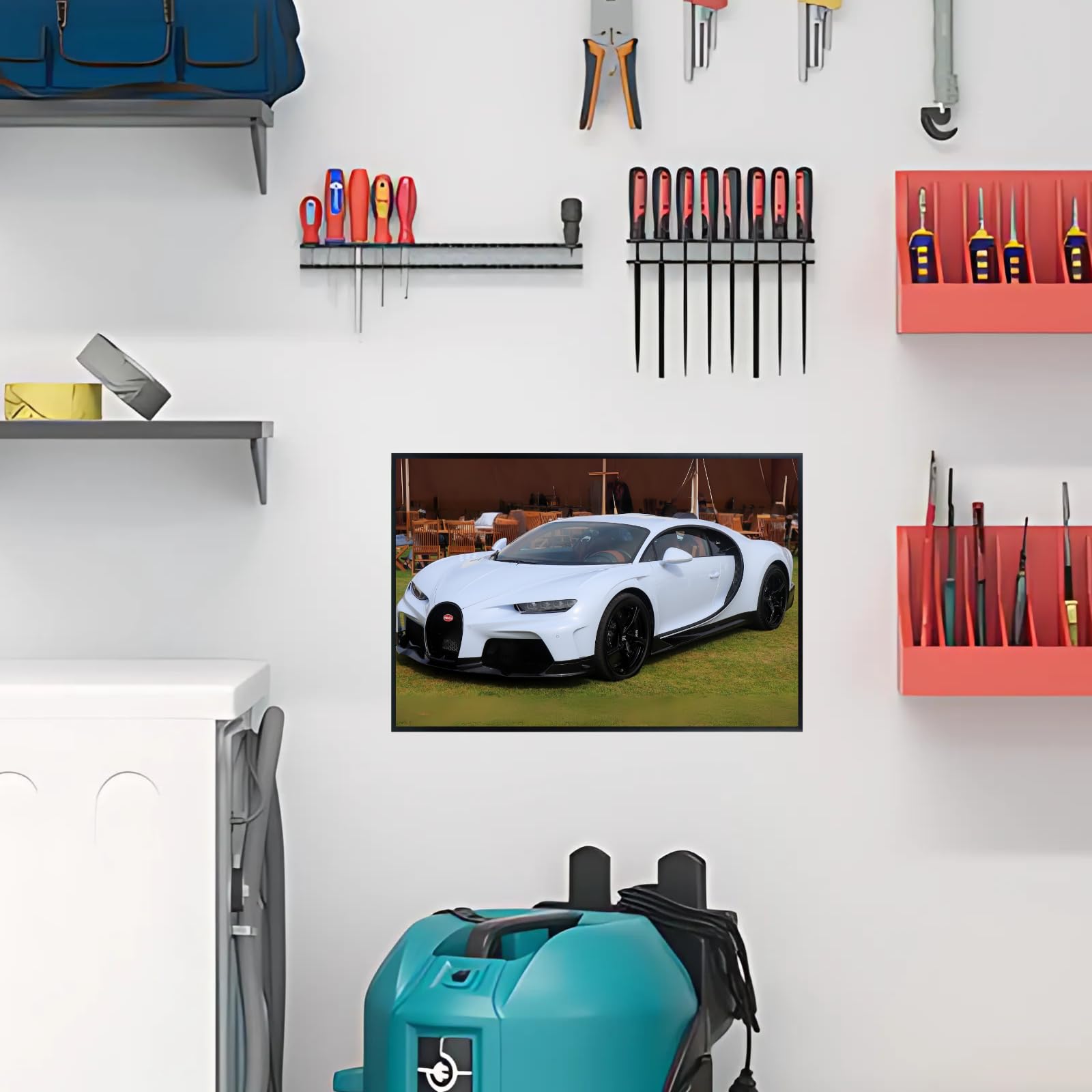 Blessed Posters Bugatti Chiron Wall Art – Modern Supercar Poster for Garage, Bedroom, or Office – Luxury Hypercar Print – Exotic Automotive Decor Gift for Car Collectors