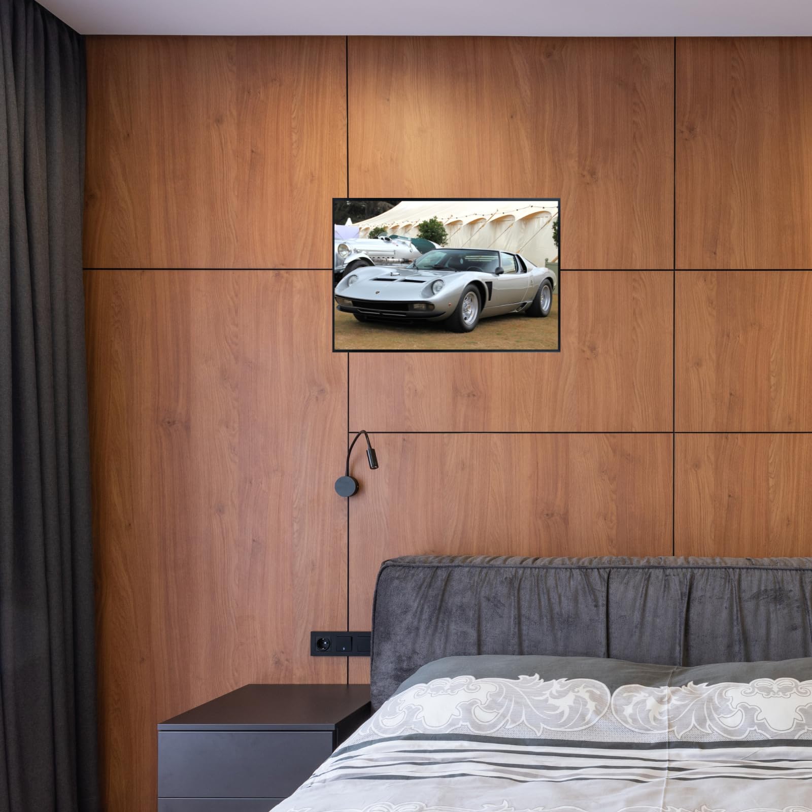 Lamborghini Miura Poster, Classic Supercar Wall Art for Garage, Office, Bedroom - Sports Car Hypercar Automotive Decoration