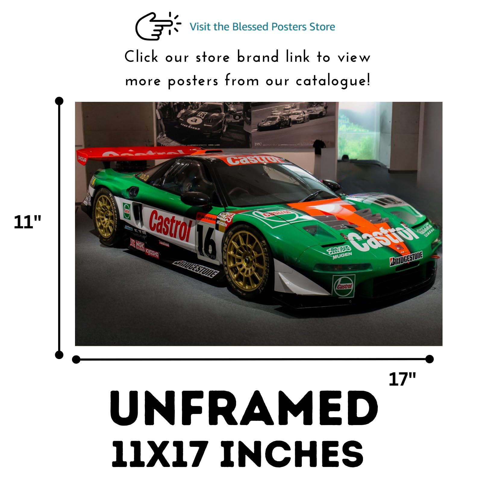 Blessed Posters NSX NA1 Poster – Iconic JDM Supercar Wall Art for Garage, Bedroom, Office, or Living Room Decor