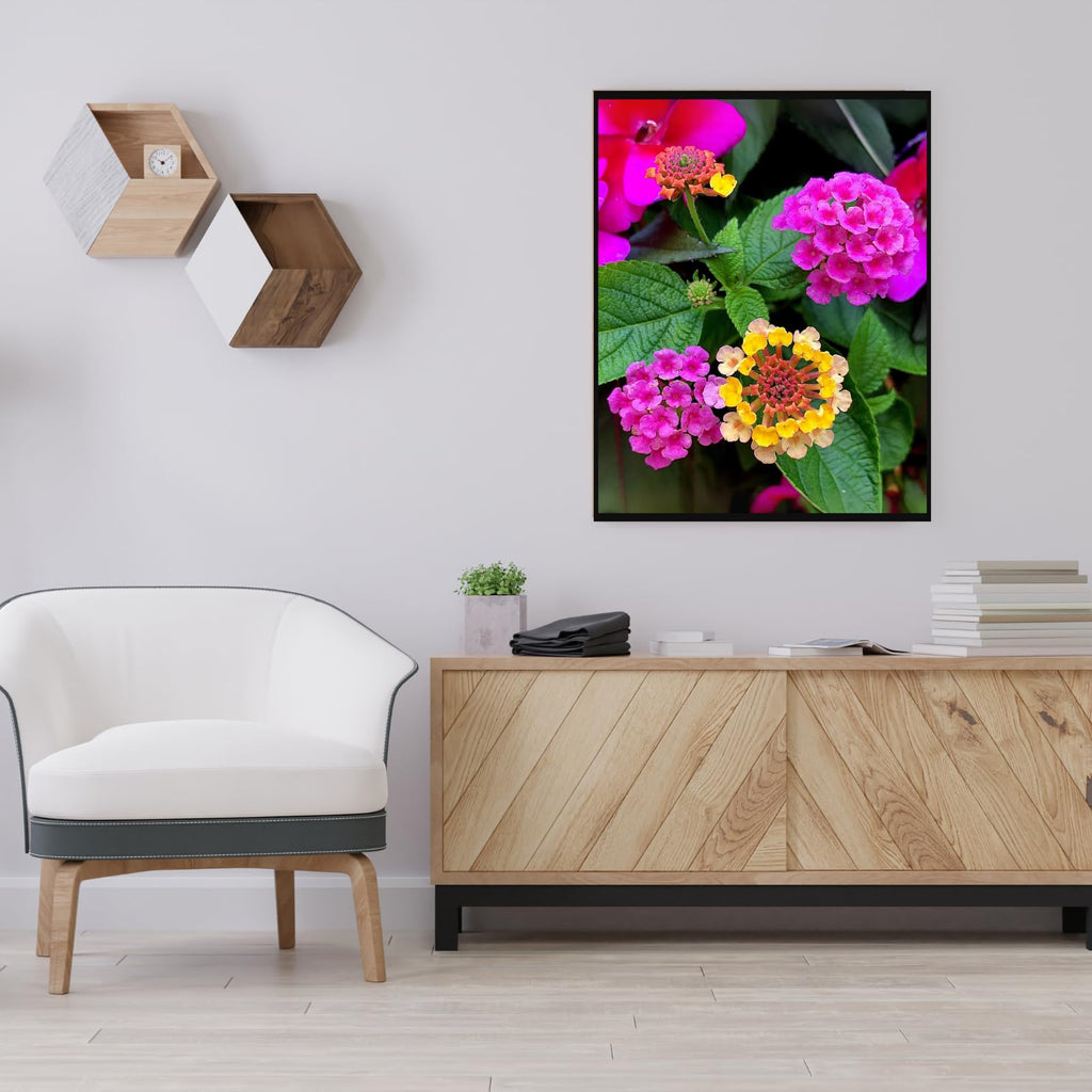 Lantana Flower Wall Art Poster – Botanical Print for Home Decor, Floral Artwork for Living Room, Bedroom, Office & Gallery Walls
