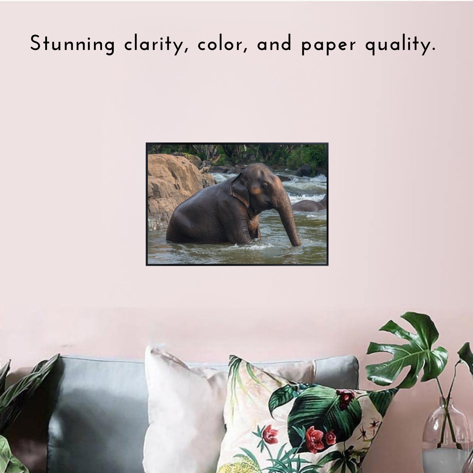 Asian Elephant Poster Wall Art Print – Wildlife Animal Decor for Living Room, Bedroom, or Office