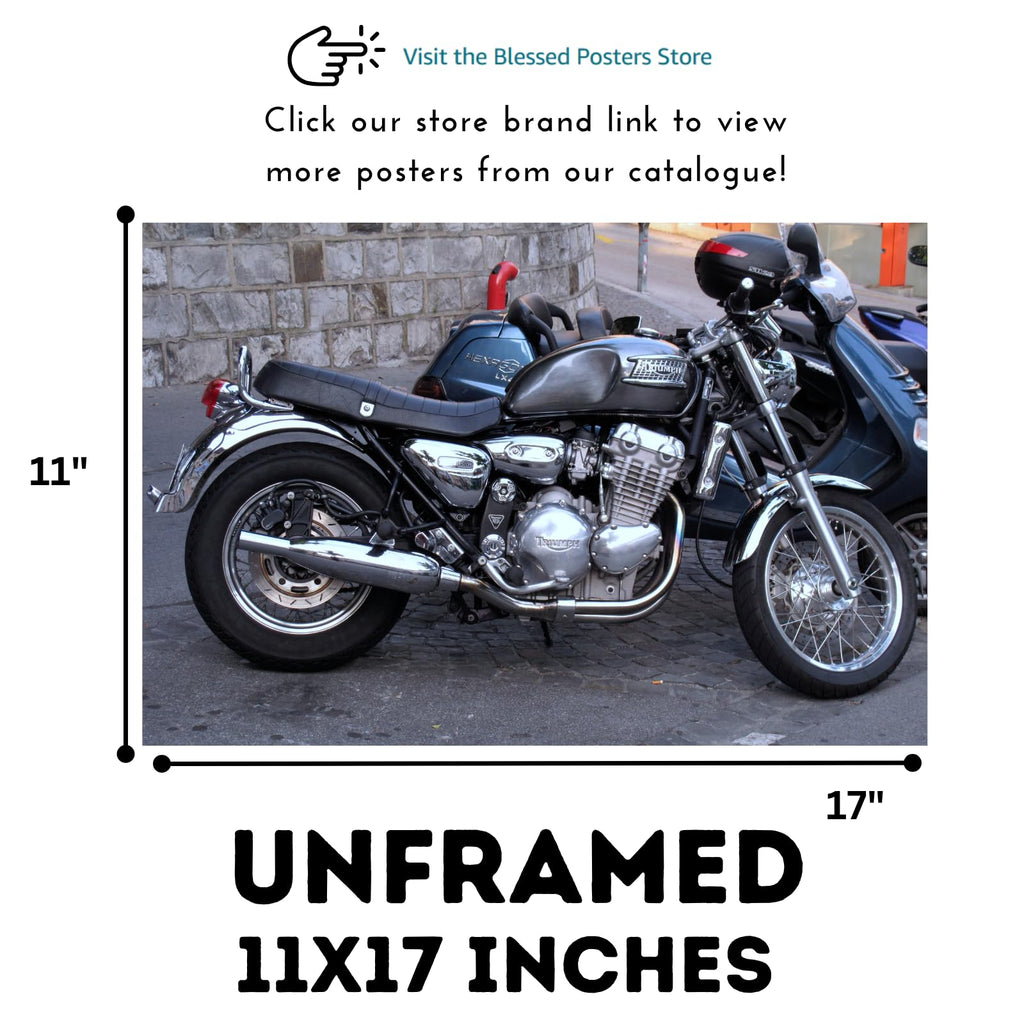 Triumph Thunderbird Poster - Classic Motorcycle Wall Decor for Garage, Home, Office or Man Cave