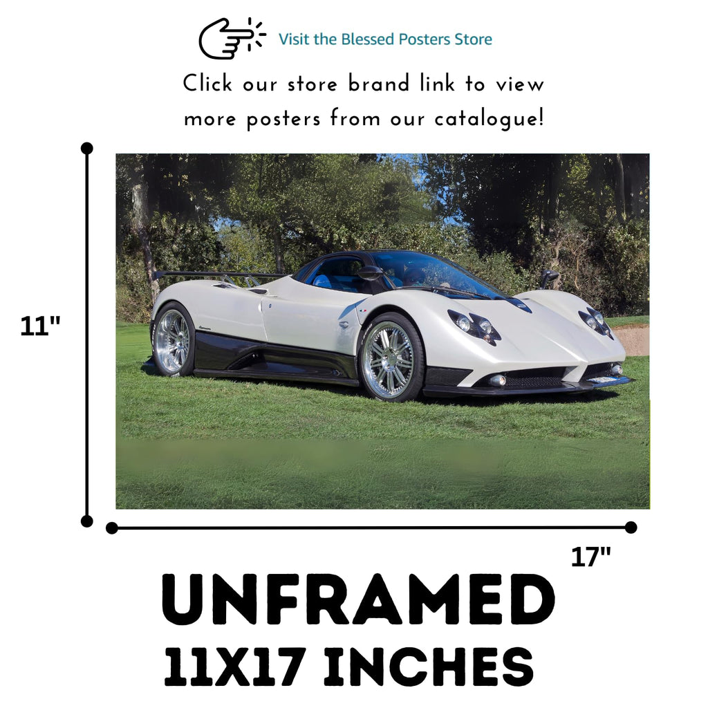 Blessed Posters Pagani Zonda Cinque Poster Exotic Car Wall Art Supercar Print Garage Office Home Decor