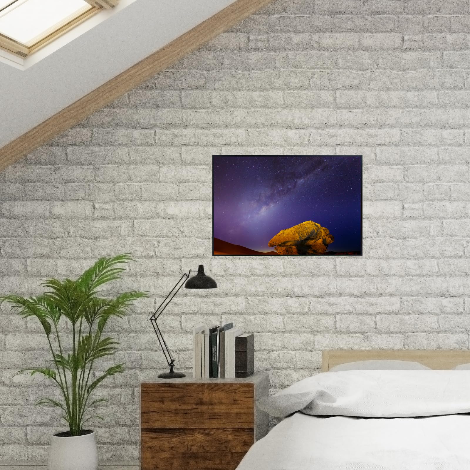 Blessed Posters Milky Way Poster – Galaxy Night Sky Wall Art for Bedroom Living Room Office or Home Decor – Space Astronomy Photography Print