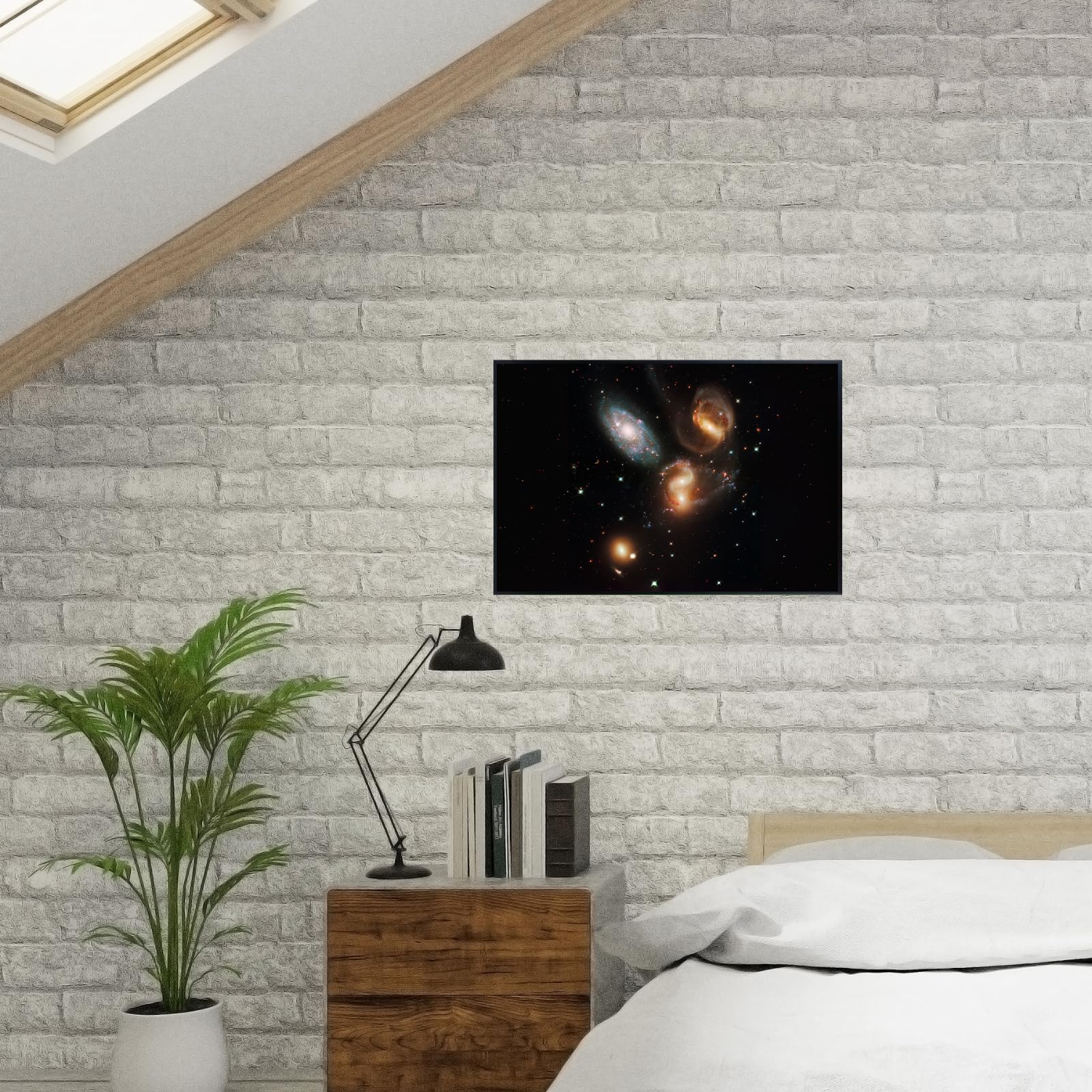 Blessed Posters Galactic Wreckage Wall Art – Galaxy Night Sky Astronomy Print Space Photography Poster for Bedroom Living Room Home Office Decor